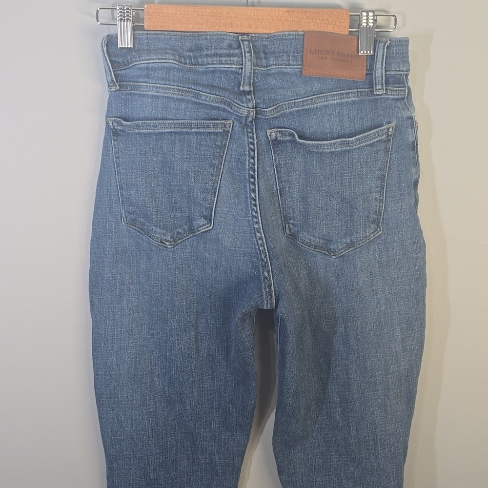 Lucky BRAND JEANS women's Size 8  Blue Ankle High Rise Skinny Bridgette Boho - Picture 5 of 16